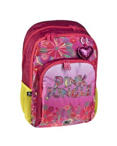 Busquets Backpack Double Side, 17.5in, Padded base, PINK JUNGLE" Dim 30,0 x 45,0 x 15,0 cm "